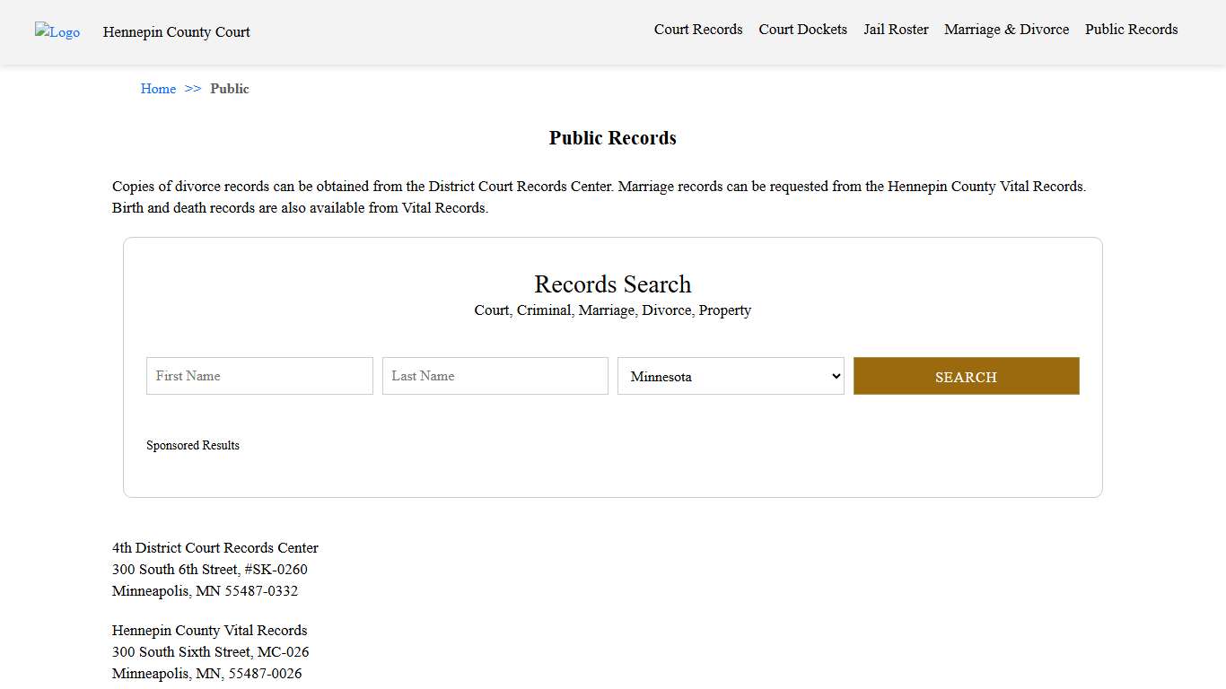 Public Records Hennepin County Court